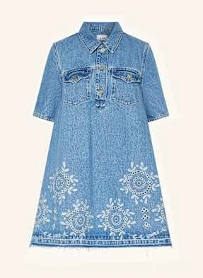 Ganni Sukienka Jeansowa Z Rękawami 3/4 beige