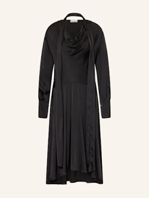 Ganni Sukienka Satynowa schwarz