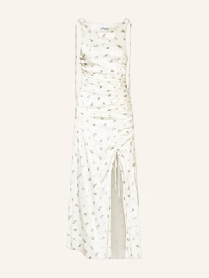 Ganni Sukienka Satynowa weiss