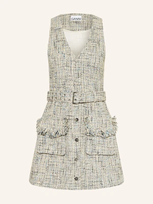 Ganni Sukienka Tweedowa blau