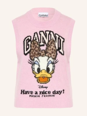 Ganni Sweter Bez Rękawów rosa