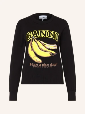 Ganni Sweter schwarz czarny