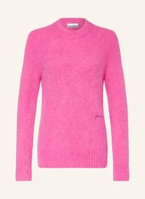 Ganni Sweter Z Dodatkiem Alpaki pink