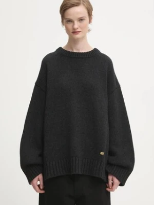 GANNI sweter z dodatkiem wełny Chunky Wool Mix damski kolor szary K2610