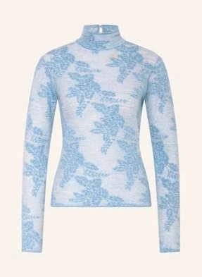 Ganni Sweter Żakardowy Z Alpaką blau