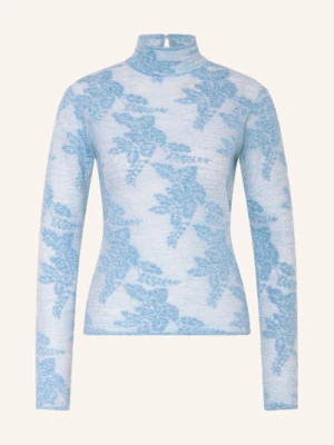 Ganni Sweter Żakardowy Z Alpaką blau