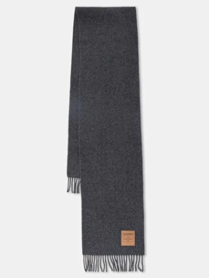 GANNI szalik wełniany Double Face Wool Solid damski kolor szary gładki A6932