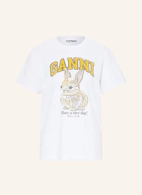 Ganni T-Shirt Baby Bun weiss