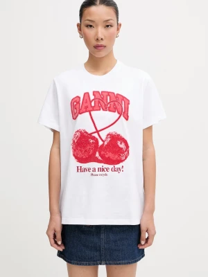 GANNI T-shirt bawełniany damski
