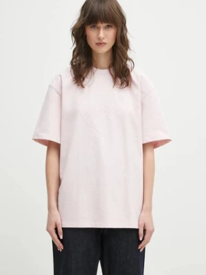 GANNI t-shirt bawełniany Heavy Cotton Drop Shoulder Heart