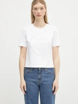 GANNI t-shirt bawełniany Heavy Cotton Heart Small damski kolor biały T4150