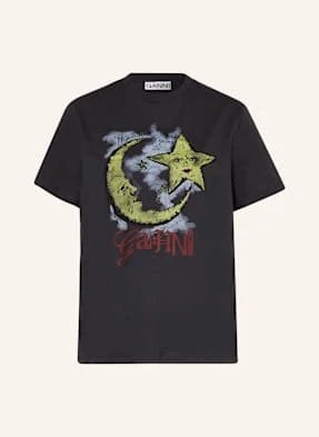 Ganni T-Shirt Moonlight schwarz