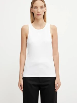 GANNI top Soft Cotton Rib kolor biały T3897