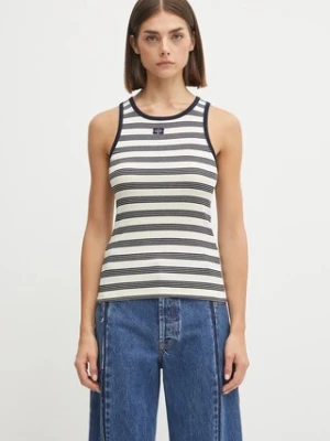 GANNI top Striped Soft Cotton Rib kolor granatowy T4144