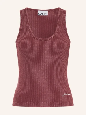 Ganni Top Z Ozdobnymi Kamykami rot