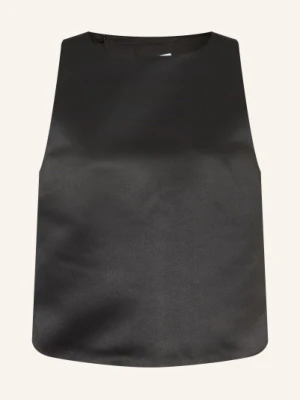 Ganni Top Z Satyny schwarz