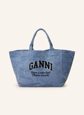 Ganni Torba Shopper Jet Set Travel Large blau