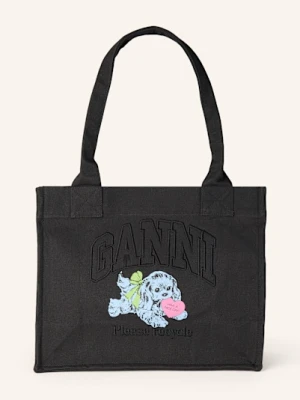 Ganni Torba Shopper Large schwarz