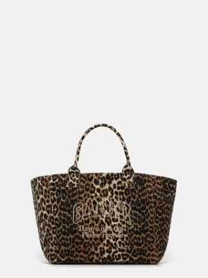 GANNI torebka bawełniana A7161 kolor brązowy A7161