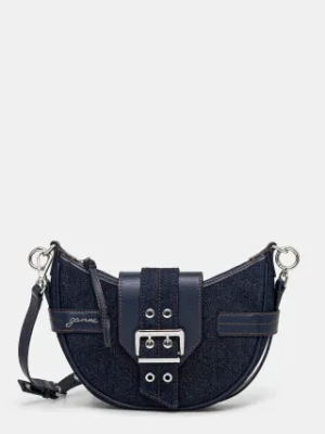 GANNI torebka bawełniana Bucky Bag Small Crossbody Denim kolor granatowy A6137