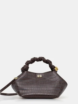 GANNI torebka Bou Bag Small Croco kolor brązowy A7165
