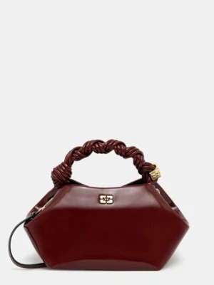 GANNI torebka Bou Bag Small Patent Oleatex kolor bordowy A6499