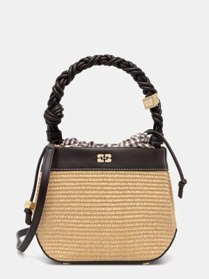 GANNI torebka crossbody damska pleciona Bou Raffia
