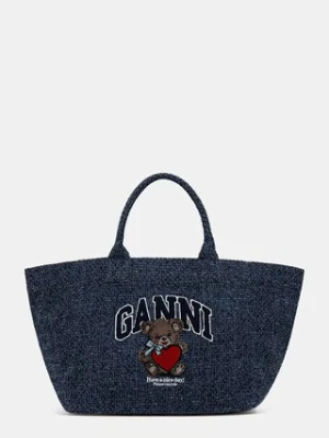 GANNI torebka tote damska bawełniana