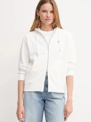 Gant bluza damska kolor biały z kapturem gładka 4201412