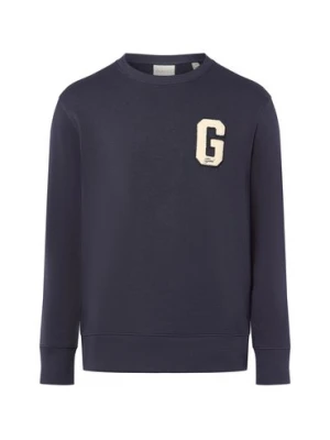 Gant Bluza męska - G Badge Mężczyźni Bawełna niebieski jednolity,