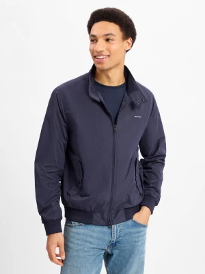 Gant Bluza męska - Harrington Mężczyźni Sztuczne włókno niebieski jednolity,