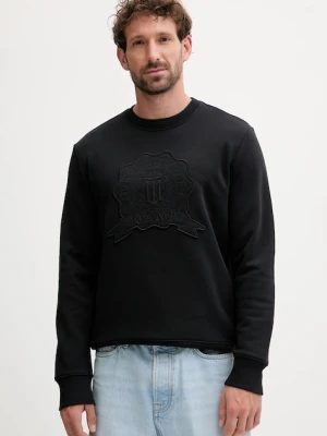 Gant bluza męska kolor czarny z aplikacją 2067075