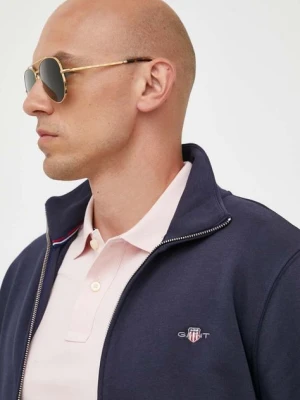 Gant bluza męska kolor granatowy gładka