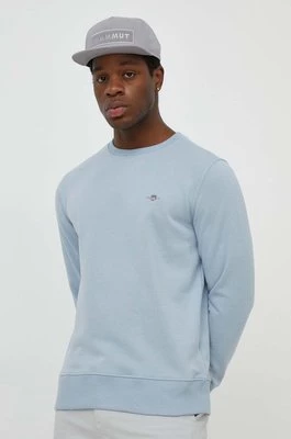 Gant bluza męska kolor niebieski z aplikacją