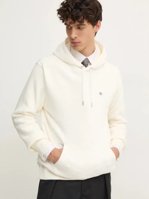 Gant bluza męska kolor szary z kapturem gładka