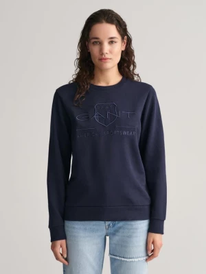 Gant Bluza Tonal Shield z Okrągłym Dekoltem Regular Fit