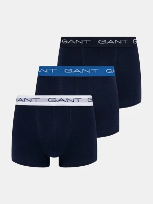 Gant bokserki dopasowane męskie bawełniane z elastanem 3-pack granatowy