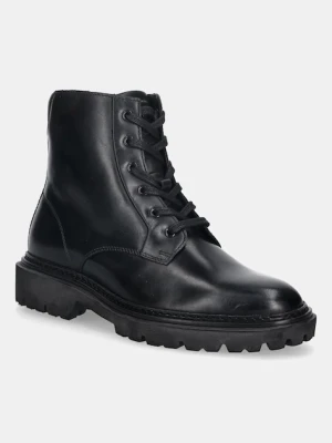 Gant botki skórzane Ivyhill damskie kolor czarny na płaskim obcasie 31531116