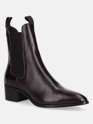 Gant botki skórzane St Broomly damskie kolor brązowy na słupku 31551094