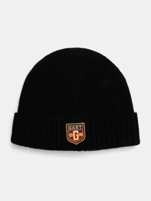 Gant czapka wełniana kolor czarny wełniana 9910038