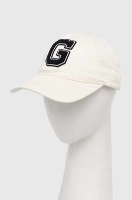 Gant czapka z daszkiem kolor beżowy z aplikacją 4900085