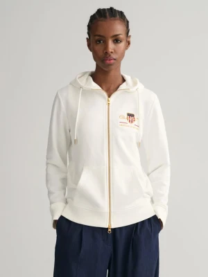 GANT damska bluza z kapturem rozsuwana z motywem Archive Shield