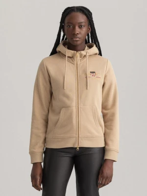 GANT damska bluza z kapturem, zamkiem błyskawicznym i motywem Archive Shield