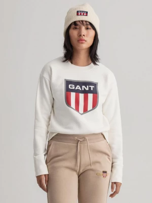 GANT damska bluza z motywem Retro Shield i okrągłym dekoltem