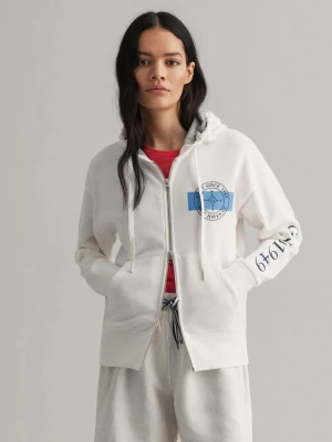 GANT damska bluza żeglarska z kapturem i zamkiem błyskawicznym