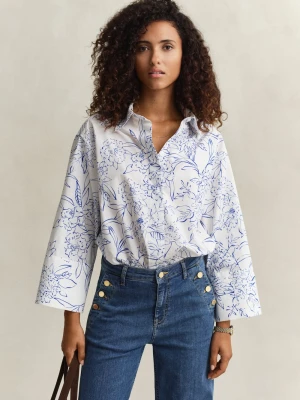 Gant Damska bluzka koszulowa Kobiety Bawełna (100%) beżowy|biały wzorzysty,