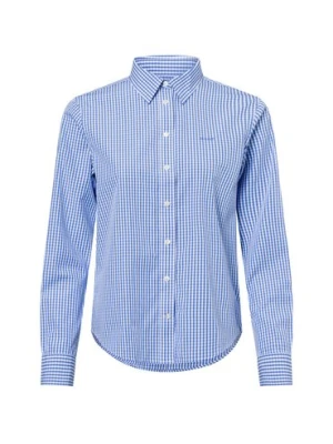 Gant Damska bluzka koszulowa - Reg Poplin Gingham Kobiety Bawełna niebieski w kratkę,