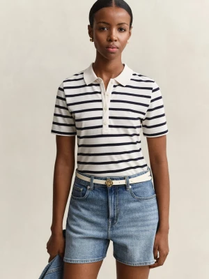 Gant Damska koszulka polo Kobiety Bawełna niebieski|biały w paski,