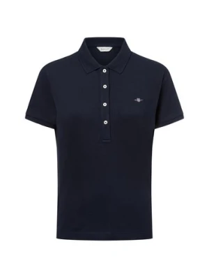 Gant Damska koszulka polo - SLIM SHEILD CAP SLEEVE Kobiety Bawełna niebieski,