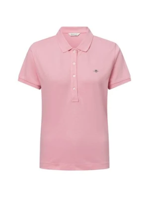 Gant Damska koszulka polo - SLIM SHEILD CAP SLEEVE Kobiety Bawełna różowy,
